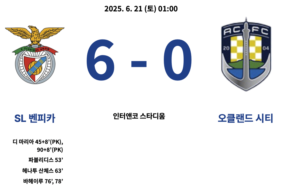 벤피카 : 오클랜드